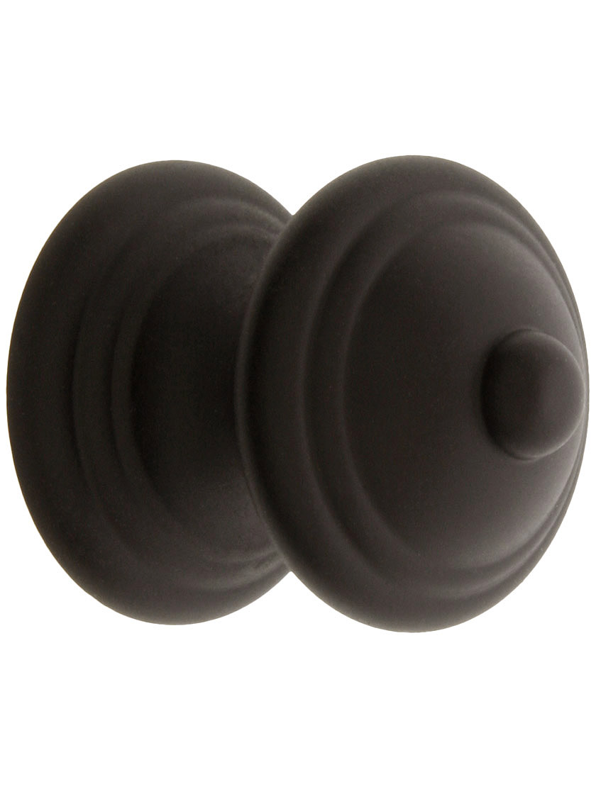 Traditional Brass Cabinet Knob with Turned Base - 1" Diameter